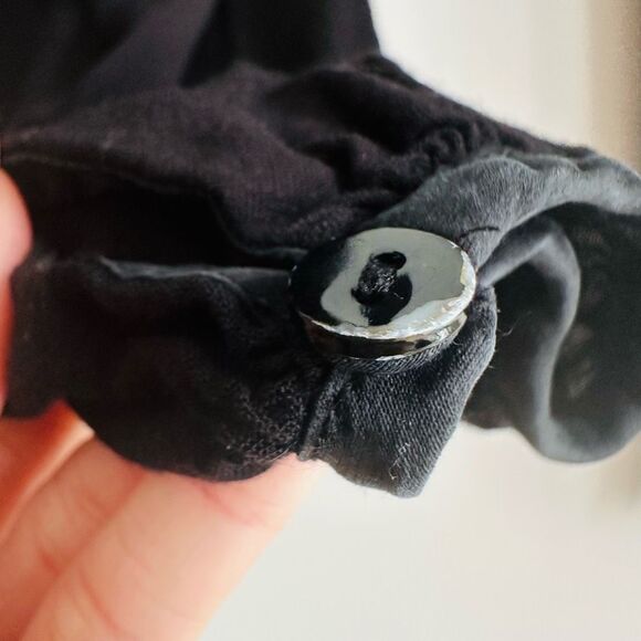 FLANNEL Black Lace Back Silk Trim Blouse – Size 0 (S) – Australian Quiet Luxury - Picture 8 of 11